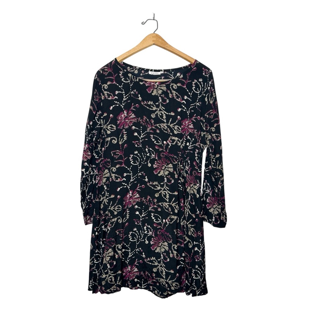 Masai Lightweight‎ Floral Print Long Sleeve Cinched Waist Mini Dress Small S
